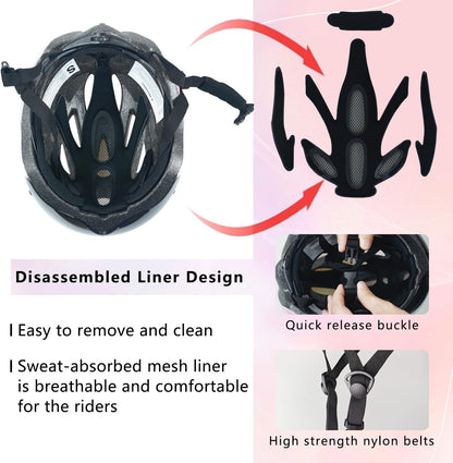 Kids Bike Helmet Boys Bike Helmet with Goggles, Adjustable Youth Bikes Helmets, Bicycle Cycling Roller Skating Skateboard Helmet for Boys Girls
