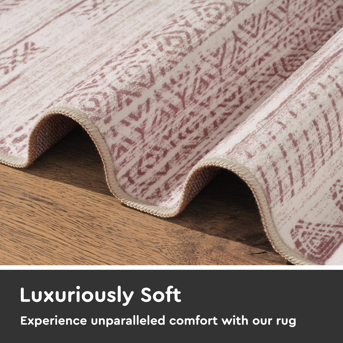 2x6 Pink Runner Rug Machine Washable Non Slip Area Rug Distressed Neutral Moroccan Boho Rug Ultra Soft Floor Runners for Hallways for Entryway Laundry Room Kitchen