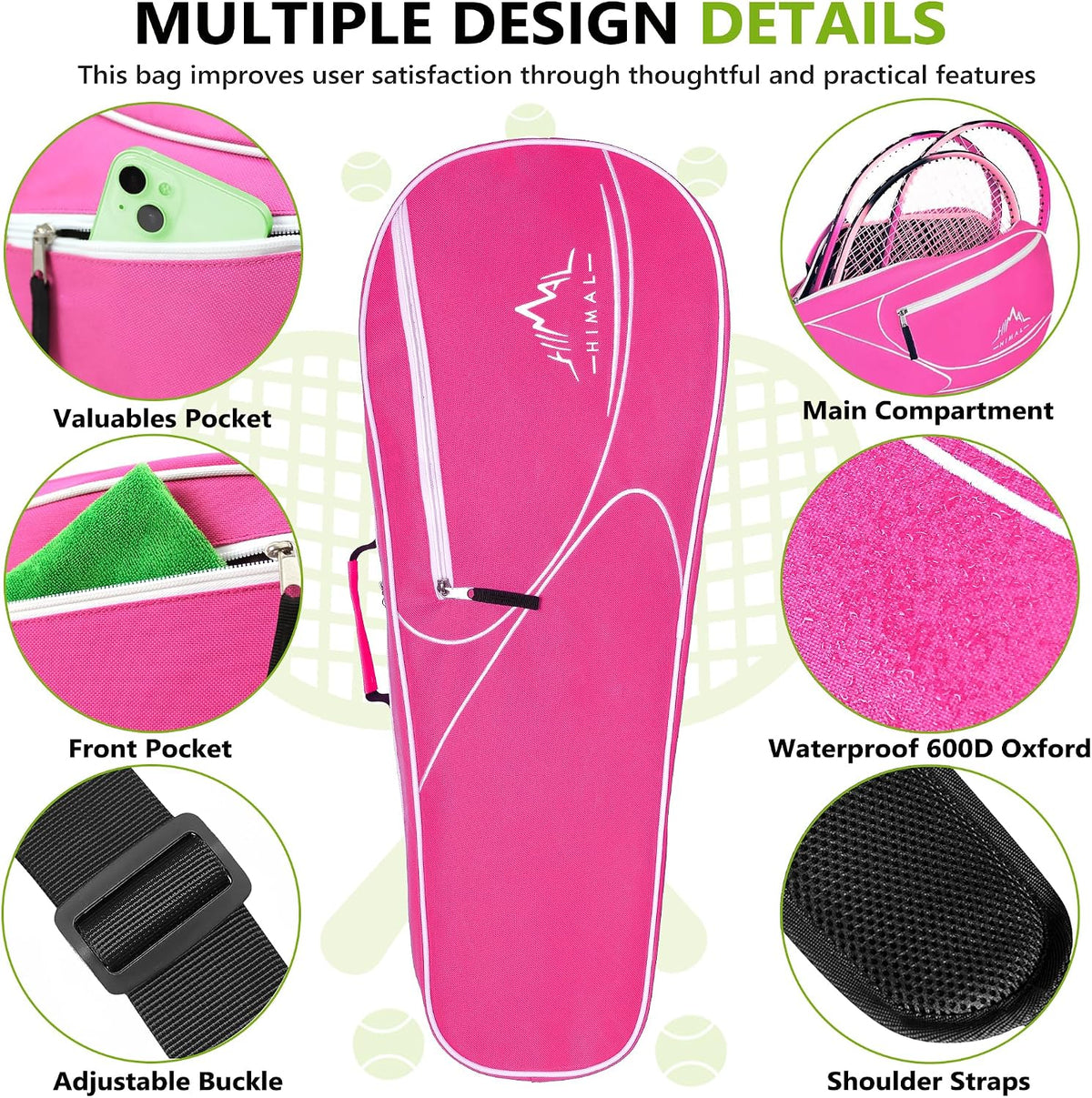 3 Racquet Tennis Bag Tennis Racket Bag for Men Women