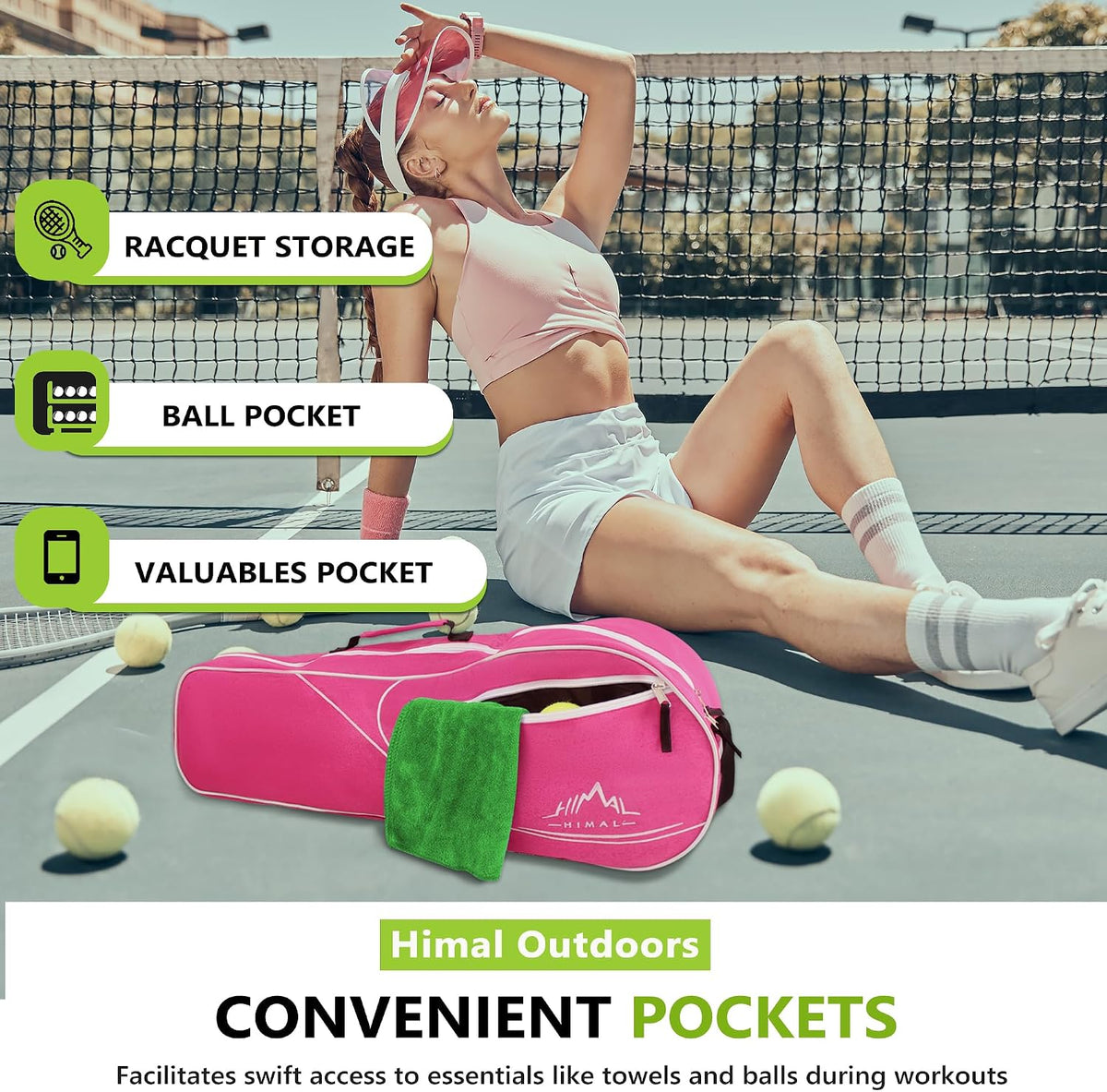 3 Racquet Tennis Bag Tennis Racket Bag for Men Women