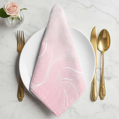Cloth Napkins Set of 4 Ombre Pink Stripes Cocktail Napkins Striped Lines Waves Washable Reusable Soft Dinner Table Napkins for Dinner Party Banquet Hotel Holiday Everyday Use 20x20 Inch