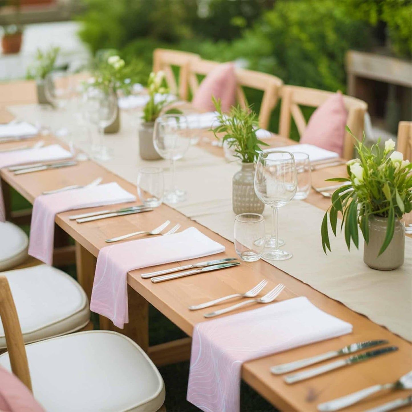 Cloth Napkins Set of 4 Ombre Pink Stripes Cocktail Napkins Striped Lines Waves Washable Reusable Soft Dinner Table Napkins for Dinner Party Banquet Hotel Holiday Everyday Use 20x20 Inch