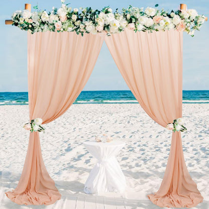 Peach Wedding Arch Drapes 2 Panels 20FT Wedding Arch Draping Fabric Chiffon Fabric Drapery Arch Decorations for Ceremony Wedding Backdrops for Reception Bridal Archway Ceiling Drapes Swag Decor