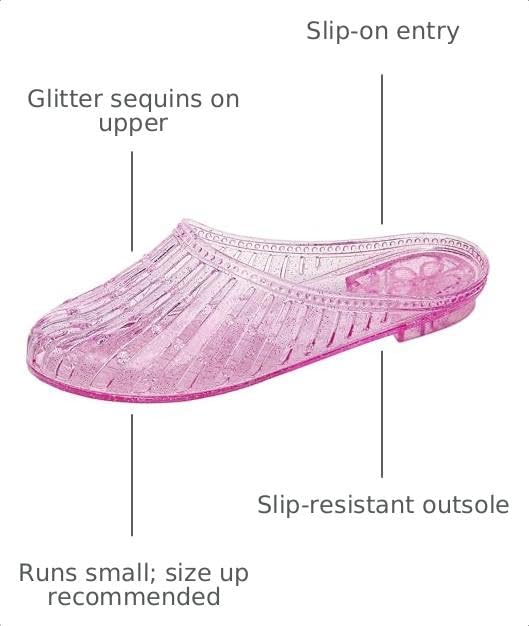 Womens Jelly Shoes, White Jellies Sandals Glitter Clear Flats Slip On Summer Beach Slippers Transparent Closed Toe Soft Slide
