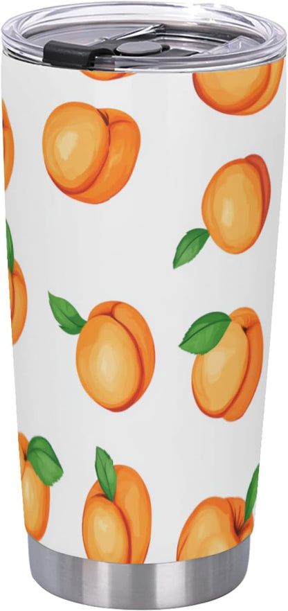 Watercolor Peach 20oz Tumbler with Lid and Straw Insulated Coffee Mug Stainless Steel Travel Cups for Women Men