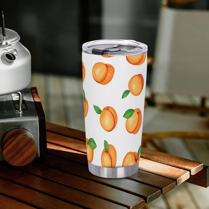 Watercolor Peach 20oz Tumbler with Lid and Straw Insulated Coffee Mug Stainless Steel Travel Cups for Women Men