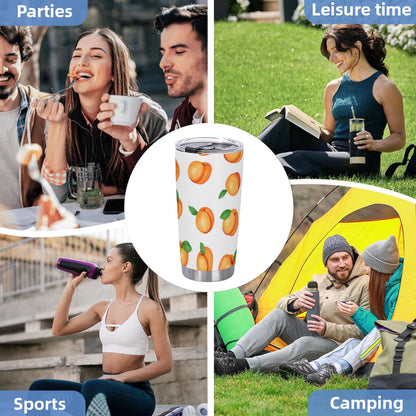 Watercolor Peach 20oz Tumbler with Lid and Straw Insulated Coffee Mug Stainless Steel Travel Cups for Women Men
