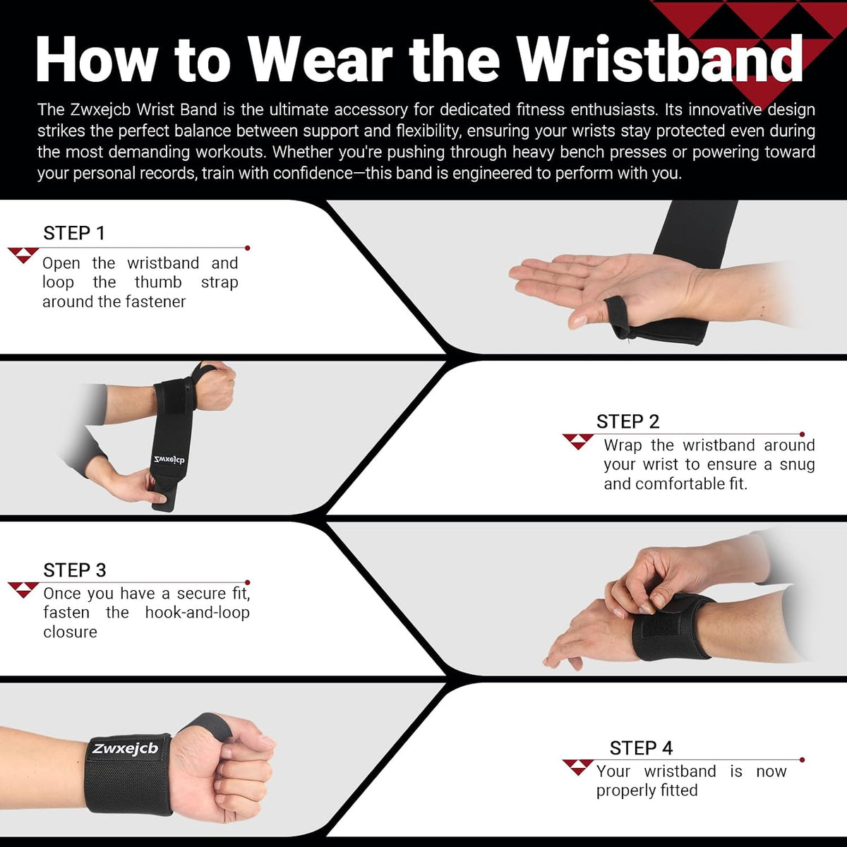 Weightlifting Wrist Wraps - Heavy-Duty Support for Gym, Bench Press, and Pushups, Premium Polyester & Nylon Wrist Straps for Maximum Stability and Comfort During Strength Training - 1 Pair, Unisex for Men & Women