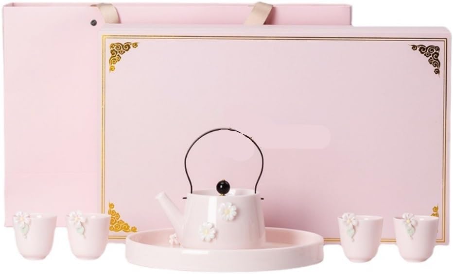 Exquisite Pink Portable Tea Set - Elegant Gongfu Tea Travel Companion -Chinese Tea Ceremony Goodie