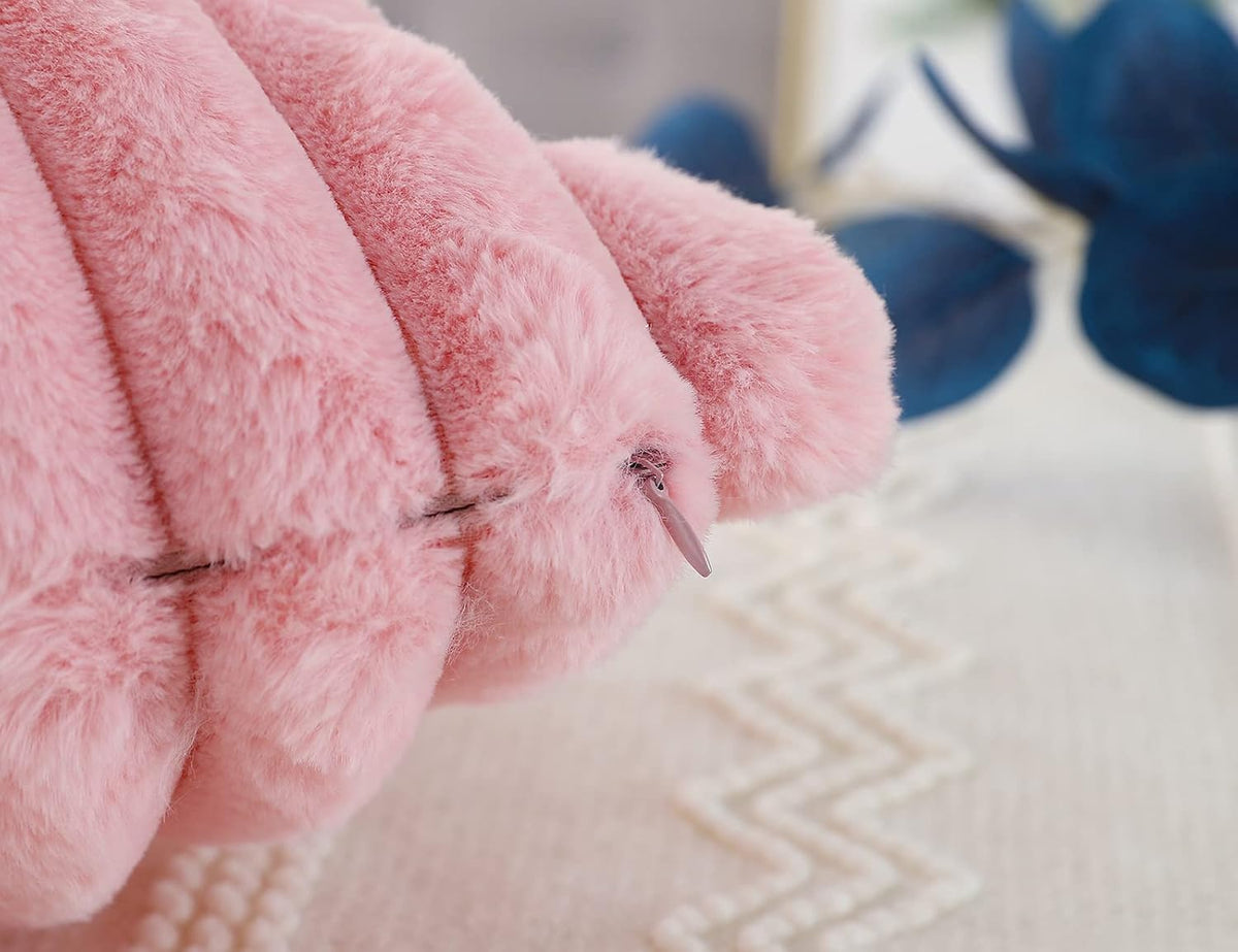 Faux Fur Decorative Lumbar Throw Pillow Covers 12 x 24,Long Boho Lumbar Pillow Covers Pillow Case Cushion Case for Bed Sofa Farmhouse Livingroom,Pink