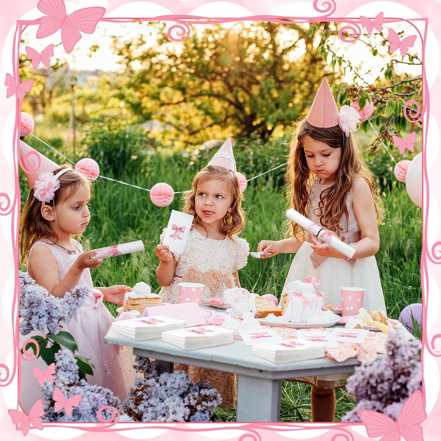 HunnmingRe 150 Pcs Bow Napkins for Decoupage 3 Ply Coquette Cute Party Supplies Bow Party Disposable Paper Napkins for Bachelorette Bridal Baby Shower Tea Wedding Birthday(Pink,Rectangle)