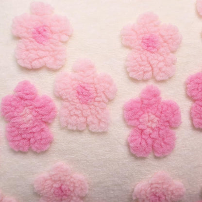 Pink Floral Throw Pillow Covers 18x18 Inch Set of 2, Flower Jacquard Farmhouse Decorative Faux Fur Cushion Cases for Sofa Bedroom Living Room Home Decor Pink x2