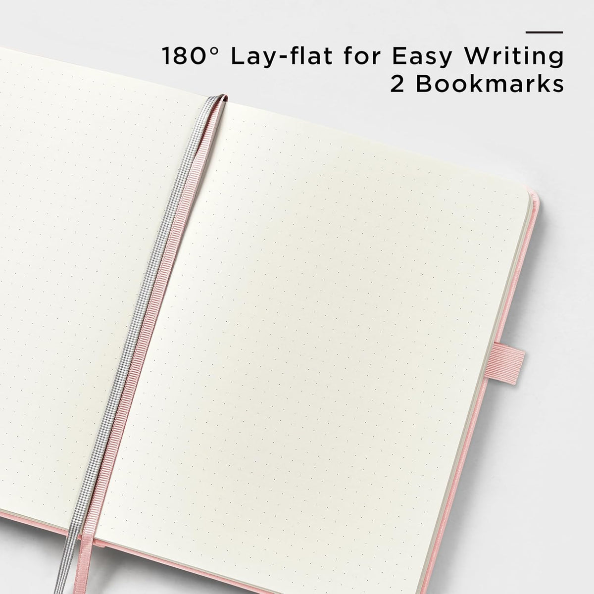 & Dotted Journal Notebook, A5 Hardcover Aesthetic Dotted Notebook – 160 Pages 100gsm Thick Dot Grid Paper, 3 Sticker Sheets – Gift-Ready Journaling Kit for Women (Peach Pink)