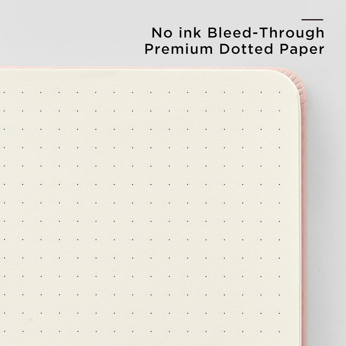& Dotted Journal Notebook, A5 Hardcover Aesthetic Dotted Notebook – 160 Pages 100gsm Thick Dot Grid Paper, 3 Sticker Sheets – Gift-Ready Journaling Kit for Women (Peach Pink)