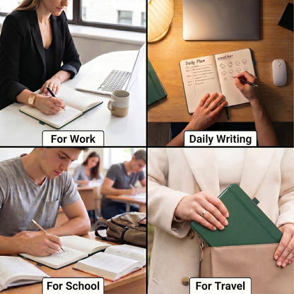 & Dotted Journal Notebook, A5 Hardcover Aesthetic Dotted Notebook – 160 Pages 100gsm Thick Dot Grid Paper, 3 Sticker Sheets – Gift-Ready Journaling Kit for Women (Peach Pink)