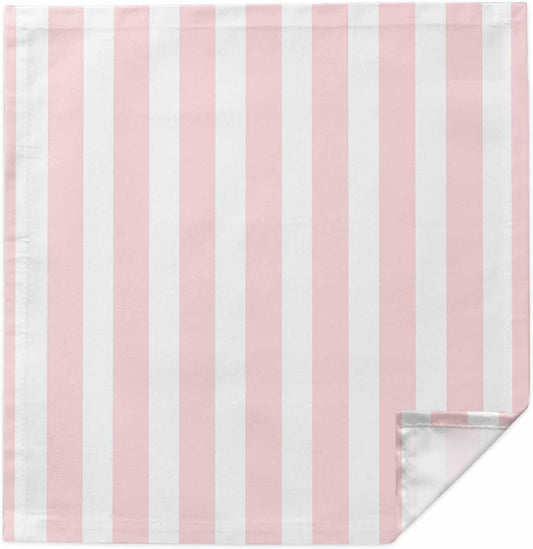 Cloth Napkins Set of 1 Pink Stripes 20x20 Inch Washable Dinner Napkin Pink White Vertical Striped Reusable Soft Table Napkins for Party Wedding Restaurant Hotel
