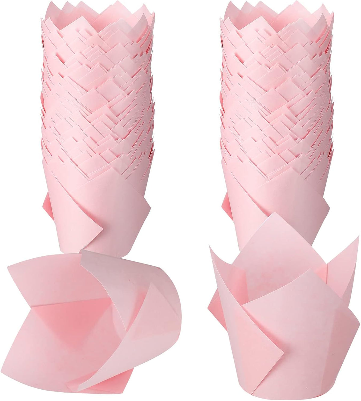 200 Pack Pink Tulip Cupcake Liners, Cupcake Wrappers for Baking
