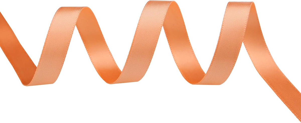 ITIsparkle 3/8" Inch Double Faced Satin Ribbon 50 Yards-Roll Set for Gift Wrapping Scrap Books Party Favor Hair Braids Baby Shower Decoration Floral Arrangement Craft Supplies, Peach Ribbon