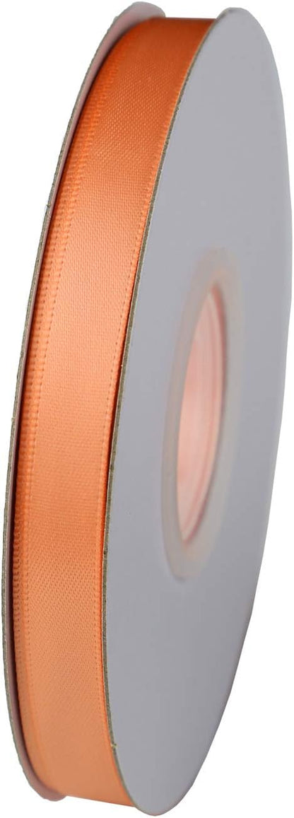 ITIsparkle 3/8" Inch Double Faced Satin Ribbon 50 Yards-Roll Set for Gift Wrapping Scrap Books Party Favor Hair Braids Baby Shower Decoration Floral Arrangement Craft Supplies, Peach Ribbon