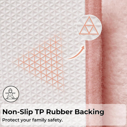 Pink Bathroom Rugs Set 3 Piece, Soft Microfiber Bath Mats