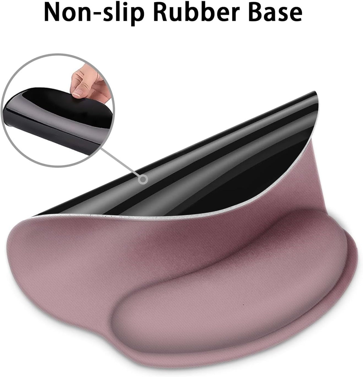 Ergonomic Mouse Pad with Wrist Support, Dark Pink