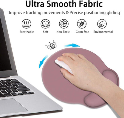 Ergonomic Mouse Pad with Wrist Support, Dark Pink