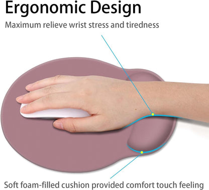 Ergonomic Mouse Pad with Wrist Support, Dark Pink