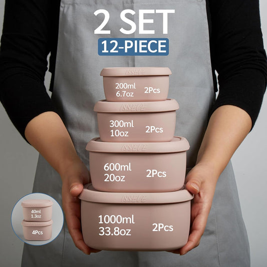 12Pcs/Set Nesting Silicone Food Storage Containers with Lids