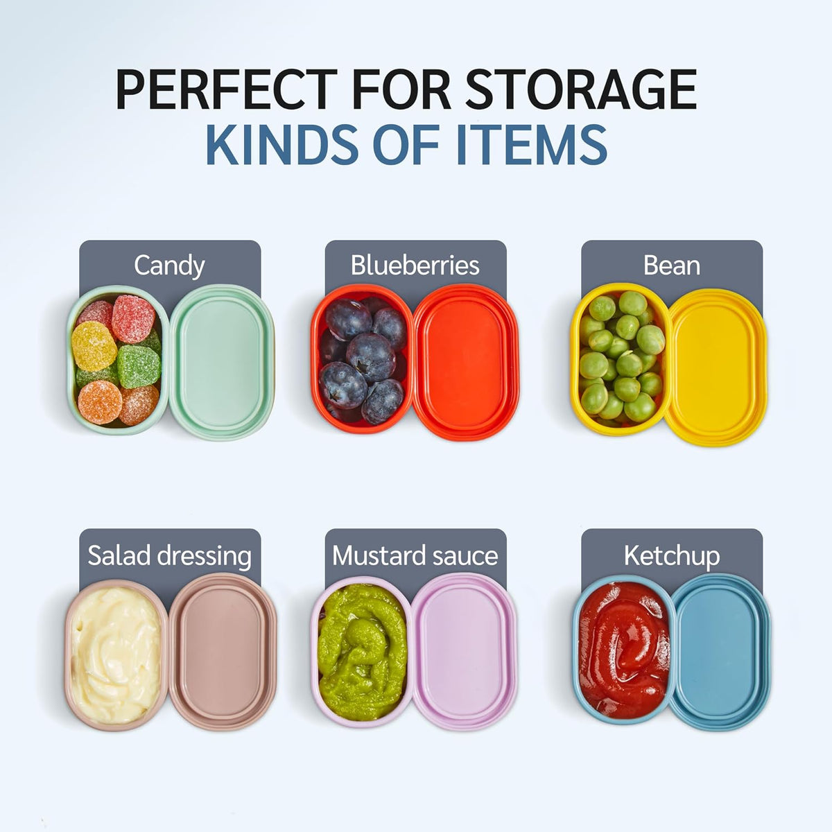 12Pcs/Set Nesting Silicone Food Storage Containers with Lids