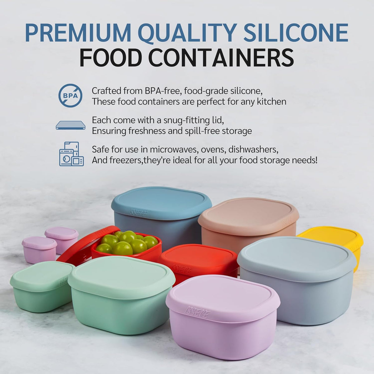 12Pcs/Set Nesting Silicone Food Storage Containers with Lids