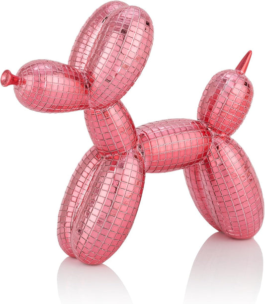 7 Inch Pink Disco Balloon Dog Sculpture