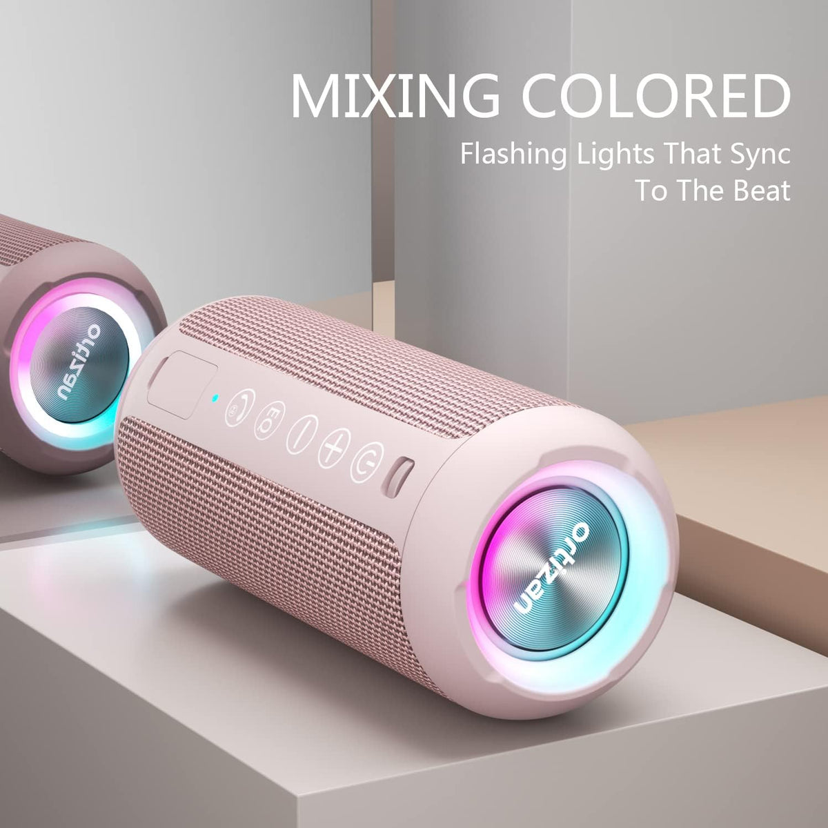 X10 Portable Bluetooth Speaker, IPX7 Waterproof, Wireless, Pink