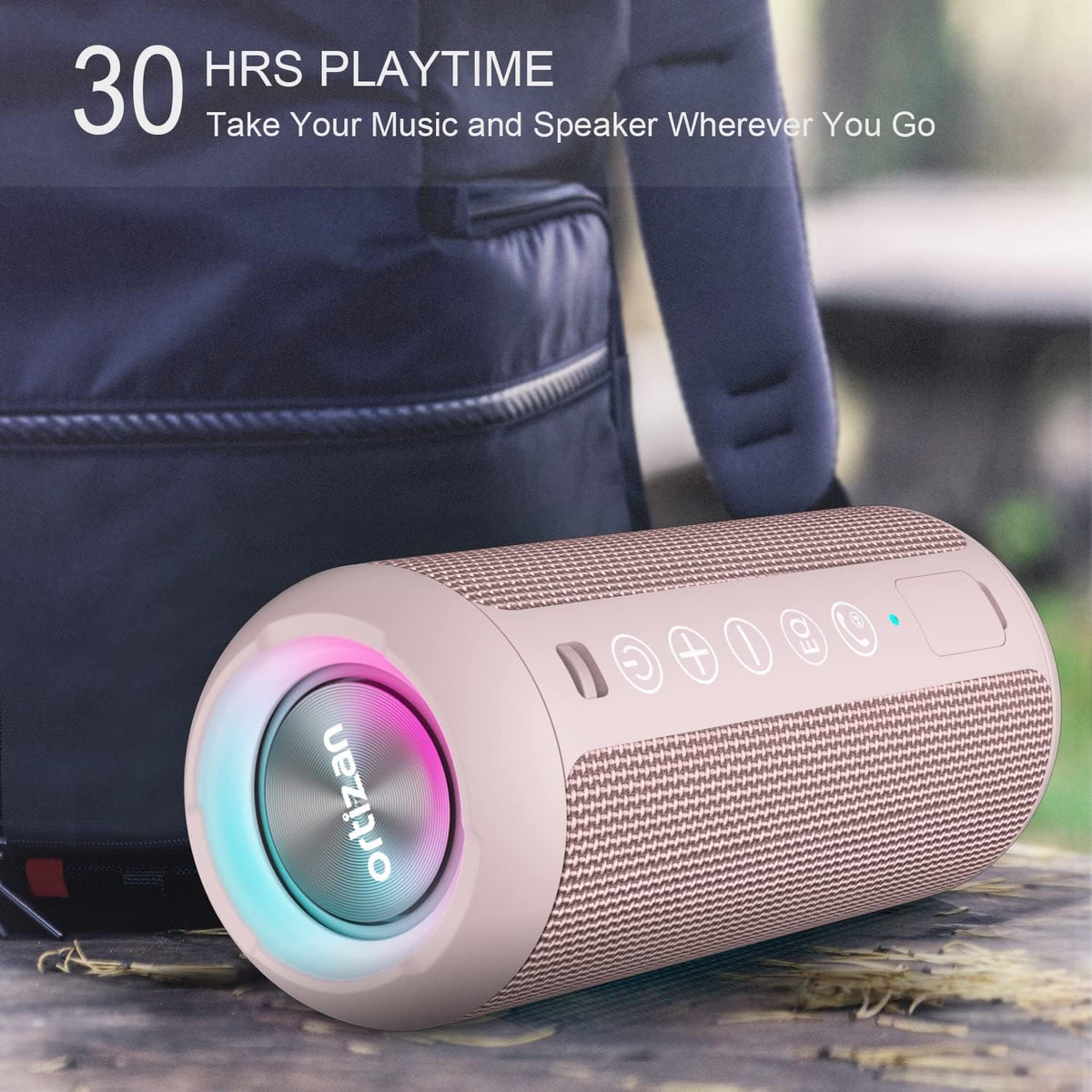 X10 Portable Bluetooth Speaker, IPX7 Waterproof, Wireless, Pink