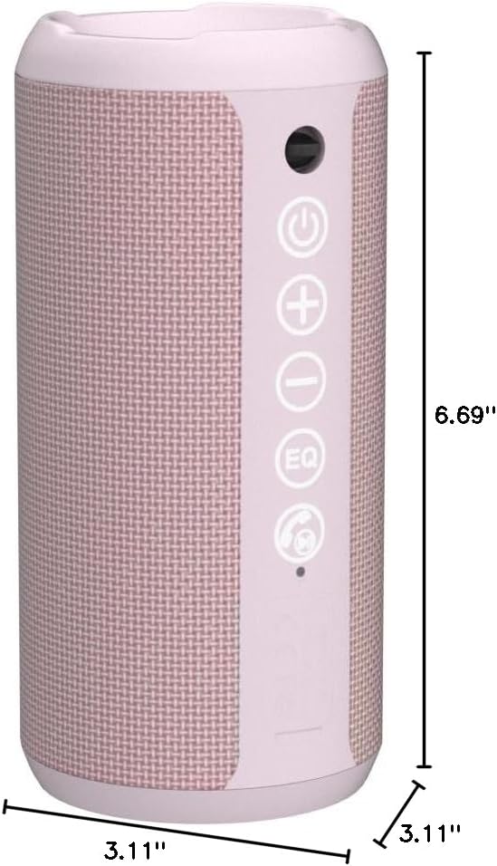 X10 Portable Bluetooth Speaker, IPX7 Waterproof, Wireless, Pink