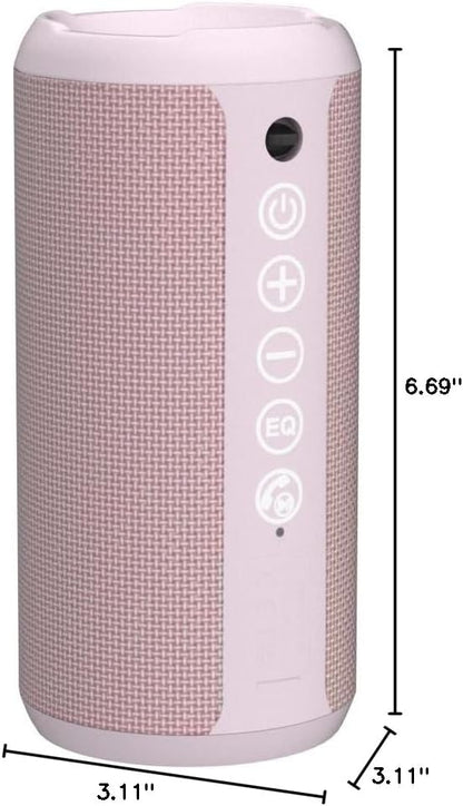X10 Portable Bluetooth Speaker, IPX7 Waterproof, Wireless, Pink