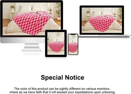 3D Circle Pattern 300 GSM Soft Throw Blankets for Bed - Hot Pink Throw Blankets for Women,Warm Small Throw Blanket, 60x80 Inches