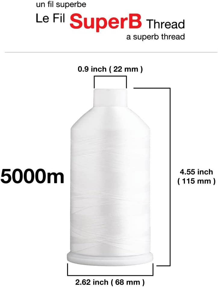 SuperB Embroidery Thread 40wt, 5000 m Cone, Baby Pink 306