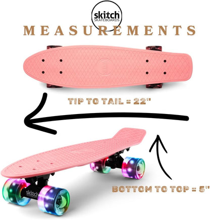 SKITCH Skateboards for Kids, Teens and Adults | Premium Skateboard Gift Set for Beginners and Pros Complete with Mini Cruiser Board + Skateboard Backpack + Video Course + Speed Control + Skate Tool