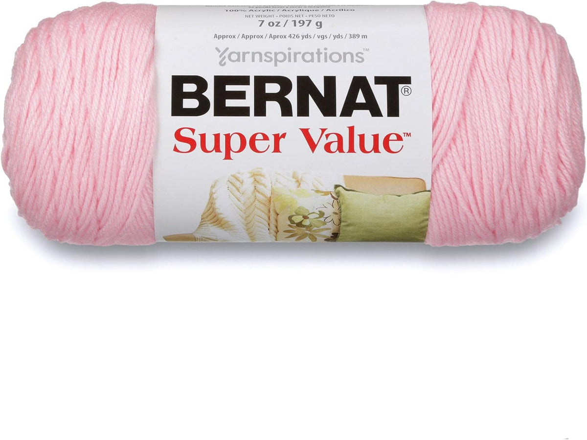 Super Value Yarn for Crocheting Soft, Baby Pink, 3-Pack