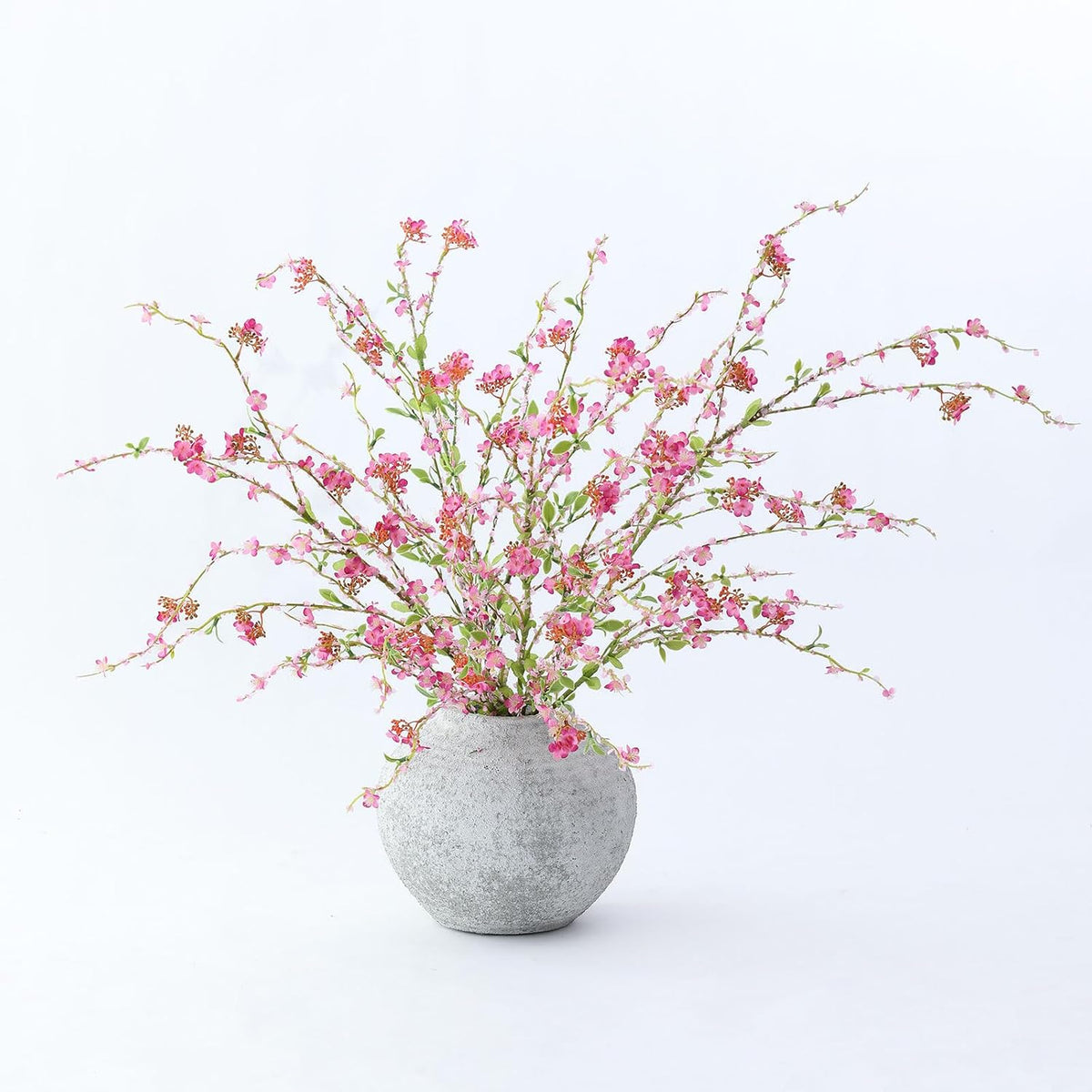 3Pcs 45" Artificial Cherry Blossom Branches Pink Fake Silk Cherry Blossoms Flowers with Long Stem for Wedding Decorations Table Centerpieces Vase Arrangement Home Decor (Pink)