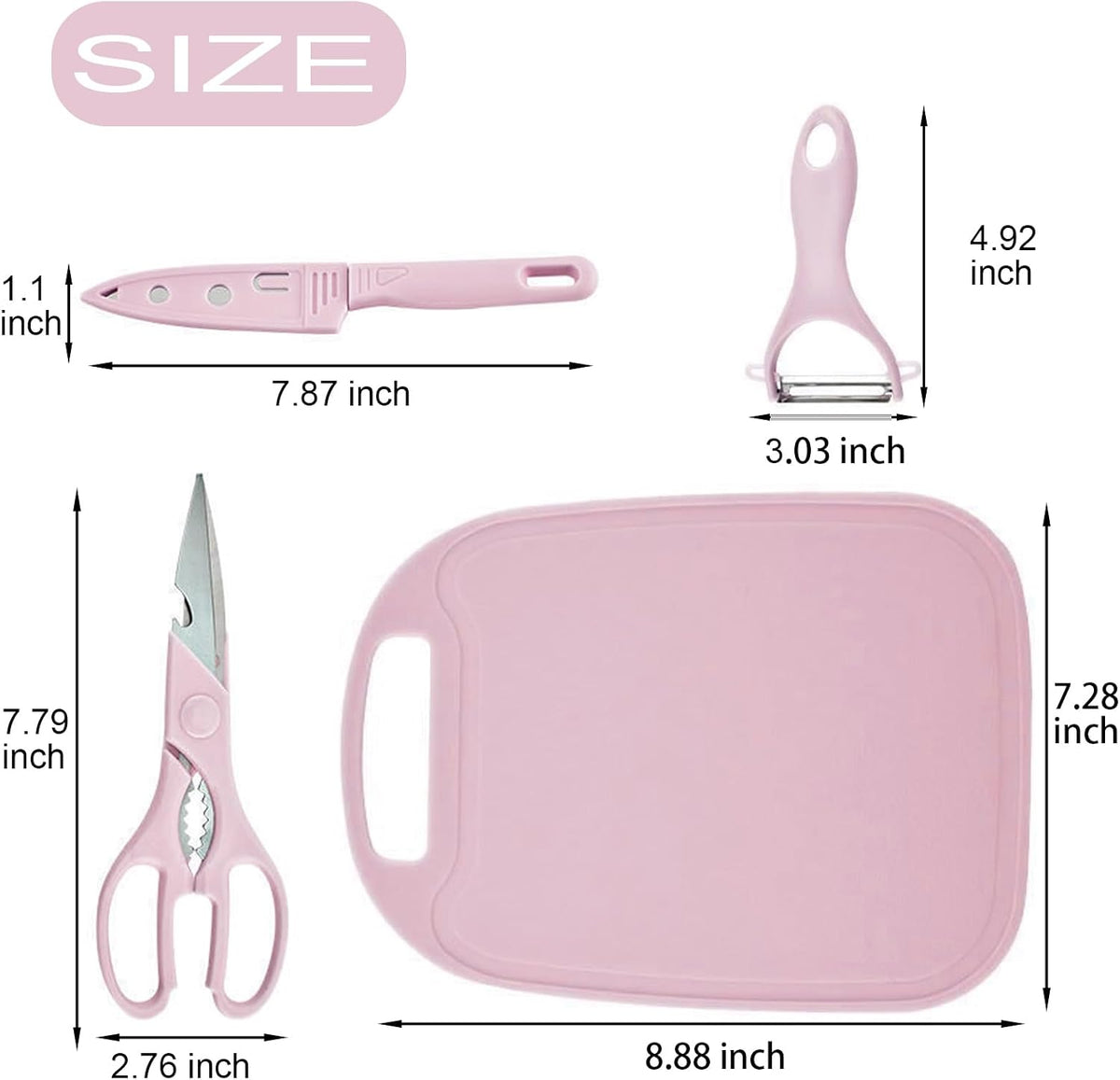Travel Cutting Board Set, 4 Pcs Portable Mini Camping Knife Set