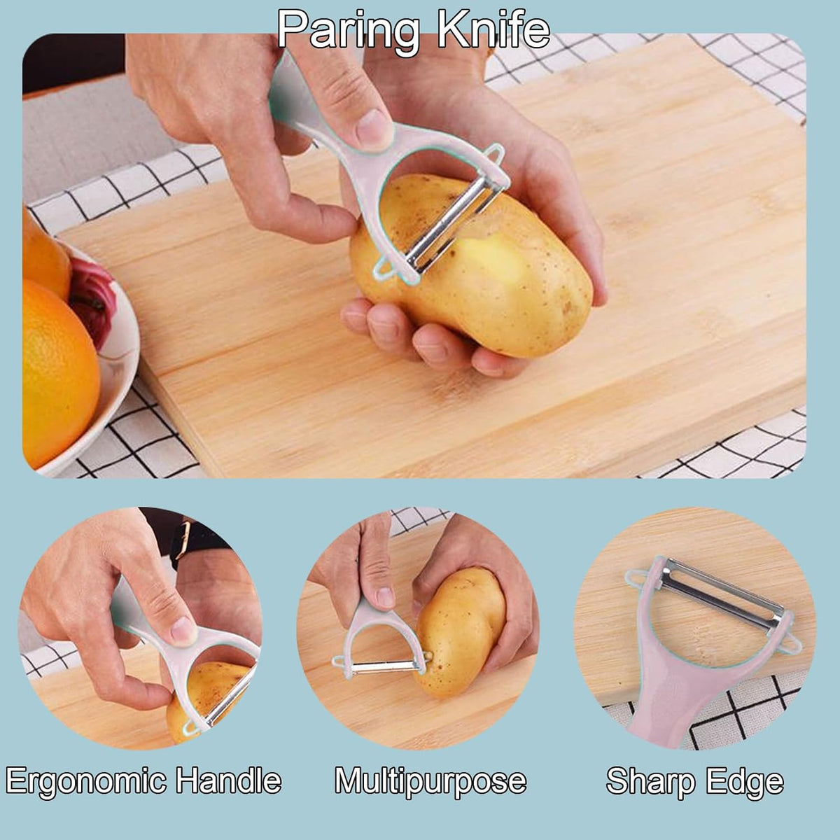 Travel Cutting Board Set, 4 Pcs Portable Mini Camping Knife Set