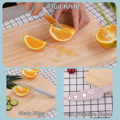 Travel Cutting Board Set, 4 Pcs Portable Mini Camping Knife Set
