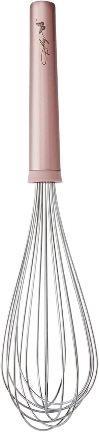 Whisk – 12-Inch Stainless Steel Whisk with Blush Details, Ergonomic Handle, Dishwasher Safe, Perfect for Beating Eggs, Whipping Cream & Mixing Batters