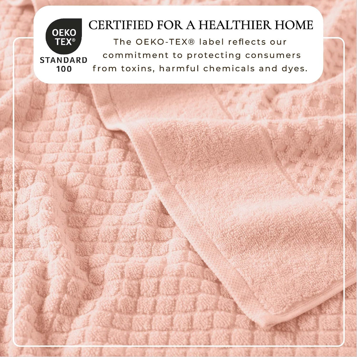 Bath Towels - 100% Cotton 4 Pack 54x27 Bath Towel Set - Absorbent, Durable, Quick-Dry Towels for Bathroom (Pink)