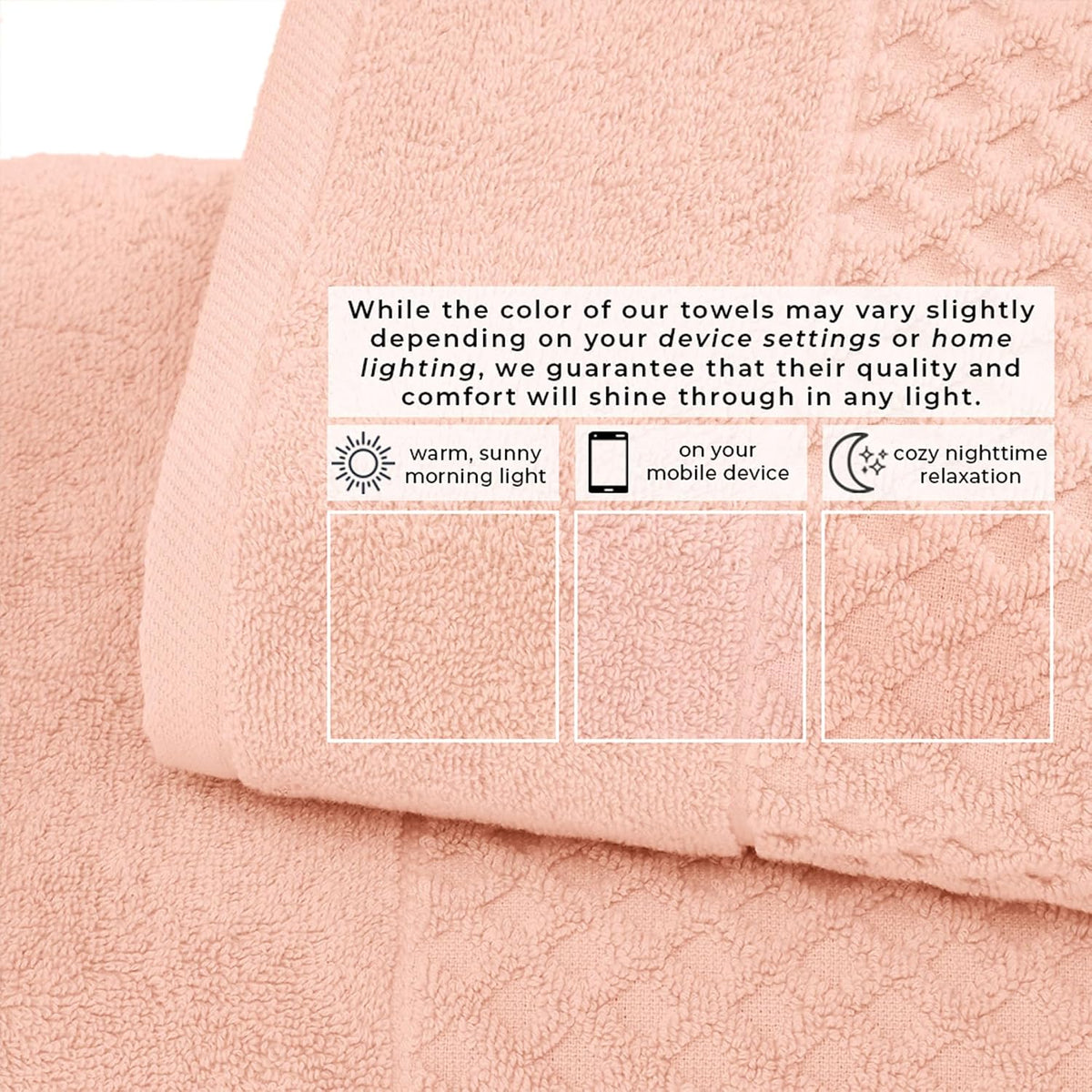 Bath Towels - 100% Cotton 4 Pack 54x27 Bath Towel Set - Absorbent, Durable, Quick-Dry Towels for Bathroom (Pink)