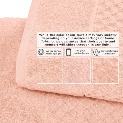 Bath Towels - 100% Cotton 4 Pack 54x27 Bath Towel Set - Absorbent, Durable, Quick-Dry Towels for Bathroom (Pink)