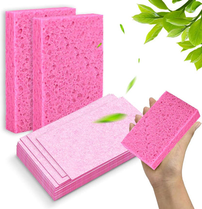 6 - Pack Non-Scratch Scrub Sponges - Sponges for Dishes and Washing Dishes, Cleaning Sponges for Kitchen Home Office, Magical 3D DIY Art and Craft Suppliers（Pink）