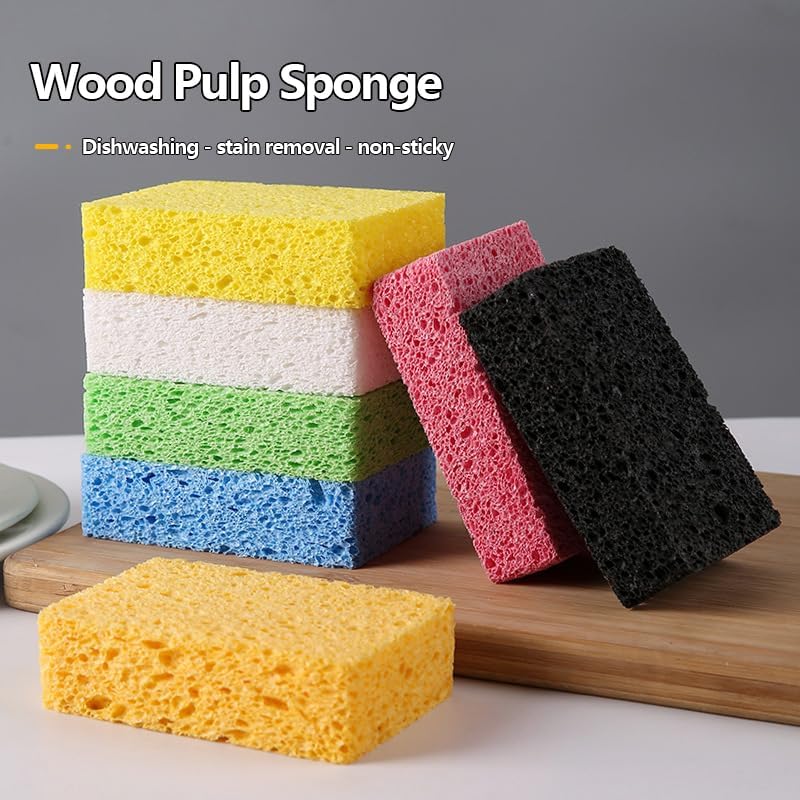 6 - Pack Non-Scratch Scrub Sponges - Sponges for Dishes and Washing Dishes, Cleaning Sponges for Kitchen Home Office, Magical 3D DIY Art and Craft Suppliers（Pink）