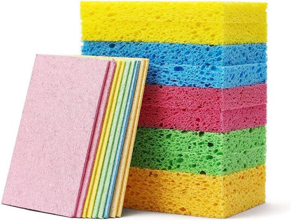 6 - Pack Non-Scratch Scrub Sponges - Sponges for Dishes and Washing Dishes, Cleaning Sponges for Kitchen Home Office, Magical 3D DIY Art and Craft Suppliers（Pink）